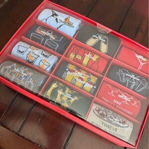 Original Penguin 12 Days Of Christmas Drinking Socks Gift Set